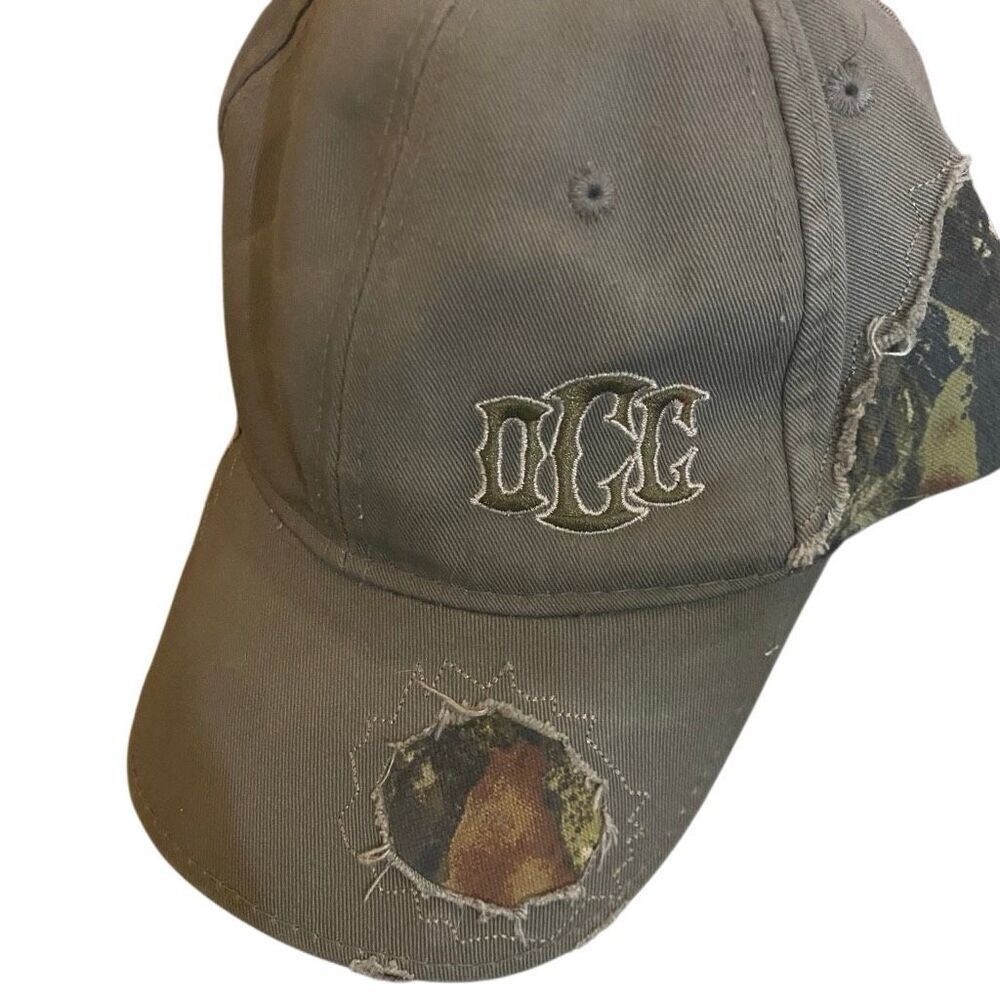 Orange County Choppers distressed camo baseball hat green brown